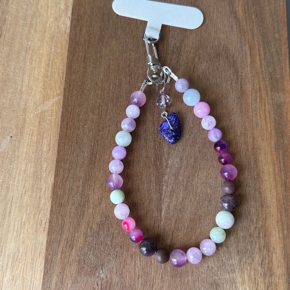 ⭐️ 8. Handmade REAL Stone -VIOLET- Phone Strap Bracelet